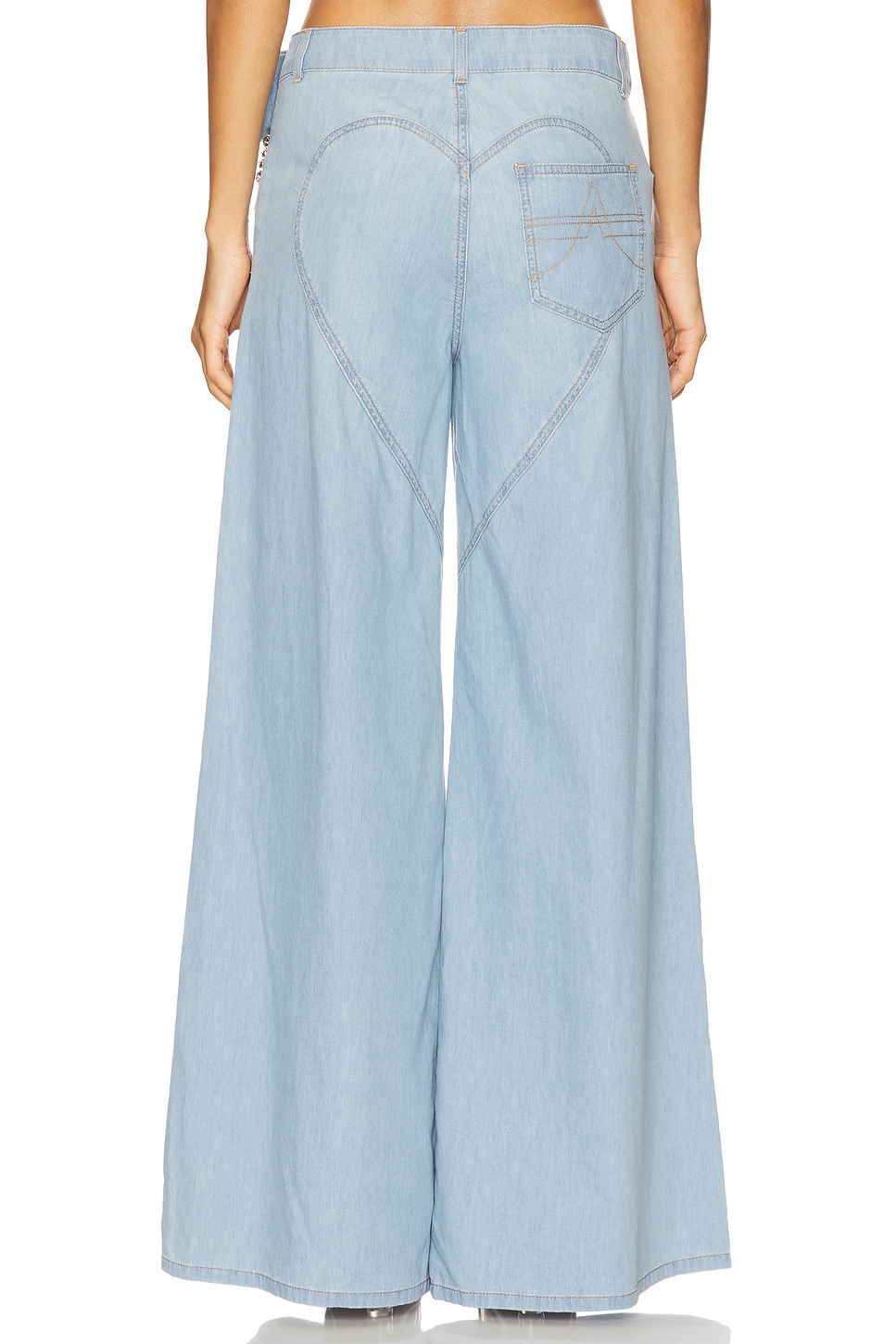 Area Crystal Rosette Wide Leg Jeans
