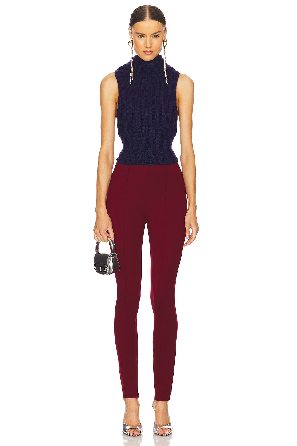 Sleeveless Twisted Knit Top - Thumbnail 4