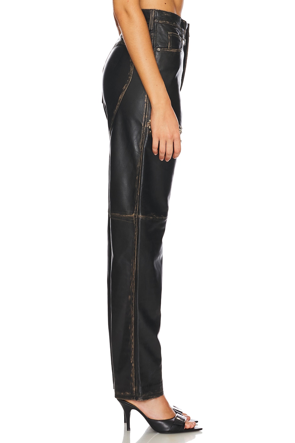 Area Studded Leather Slit Leg Pant thumbnail