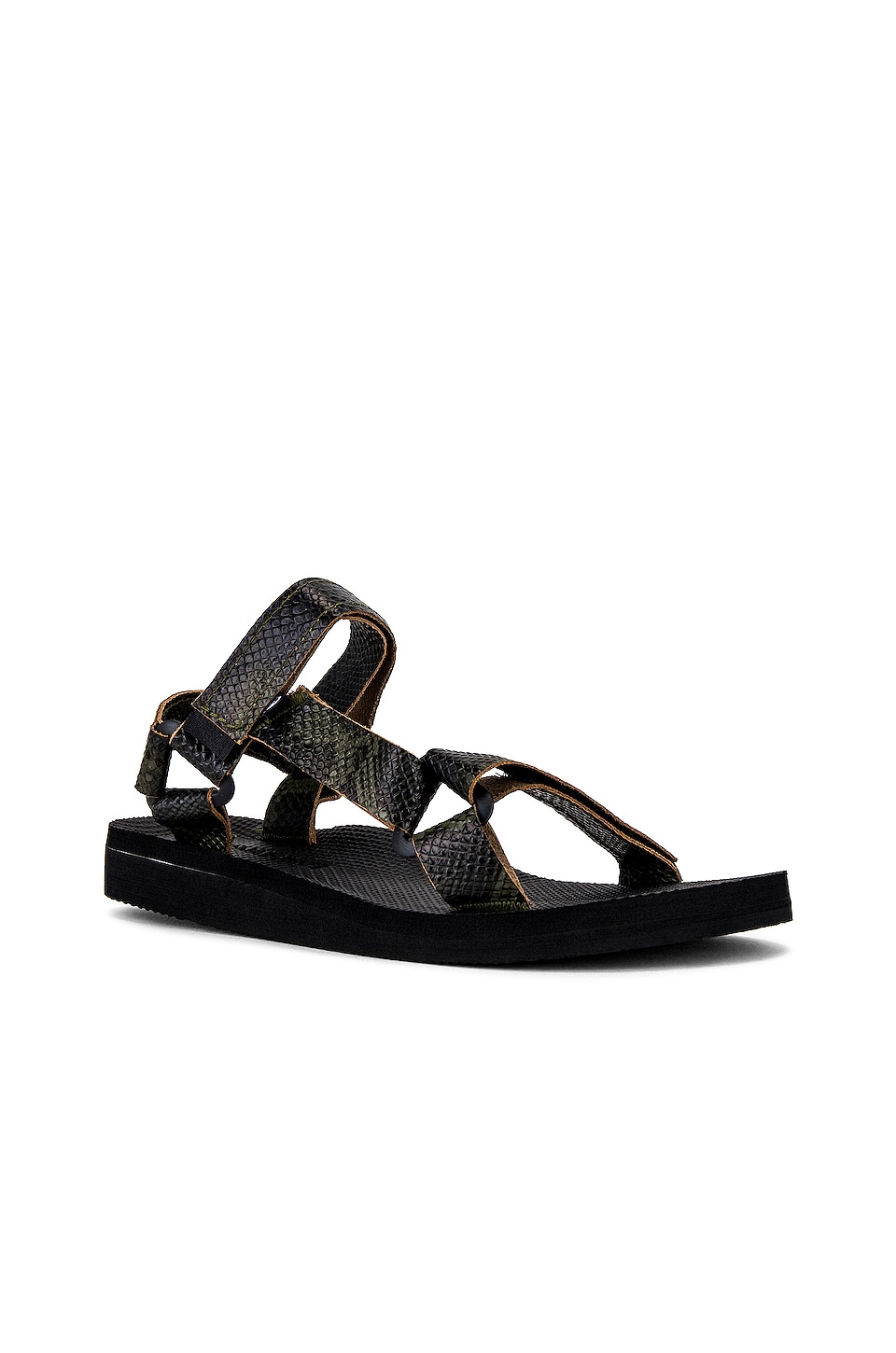 Arizona Love Trekky Leather Python Sandal in Python Kaki | REVOLVE