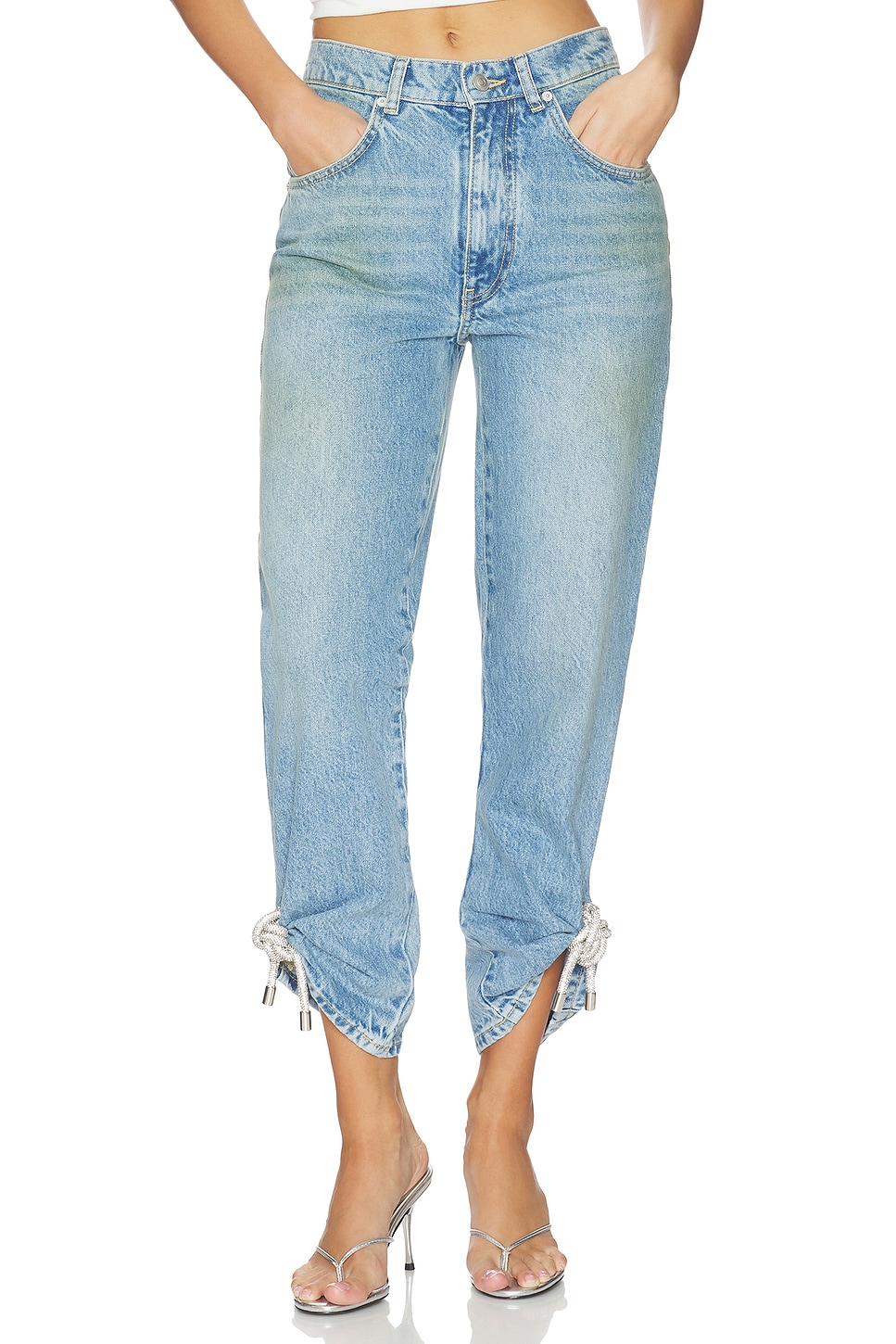 AREA CRYSTAL KNOT デニム - Medium Blue | REVOLVE