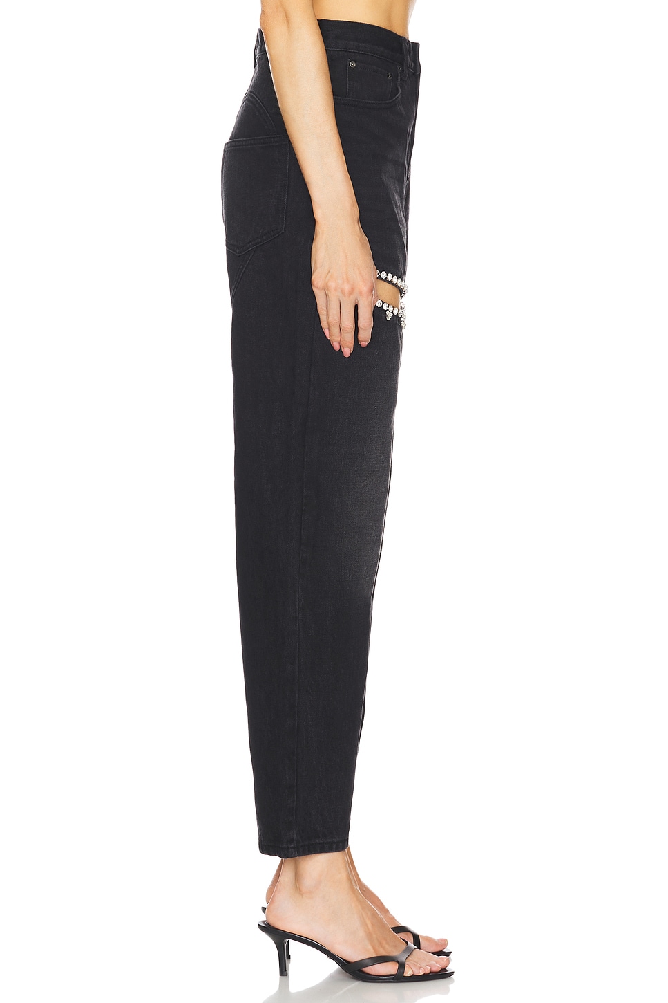 Area Crystal Slit Jeans