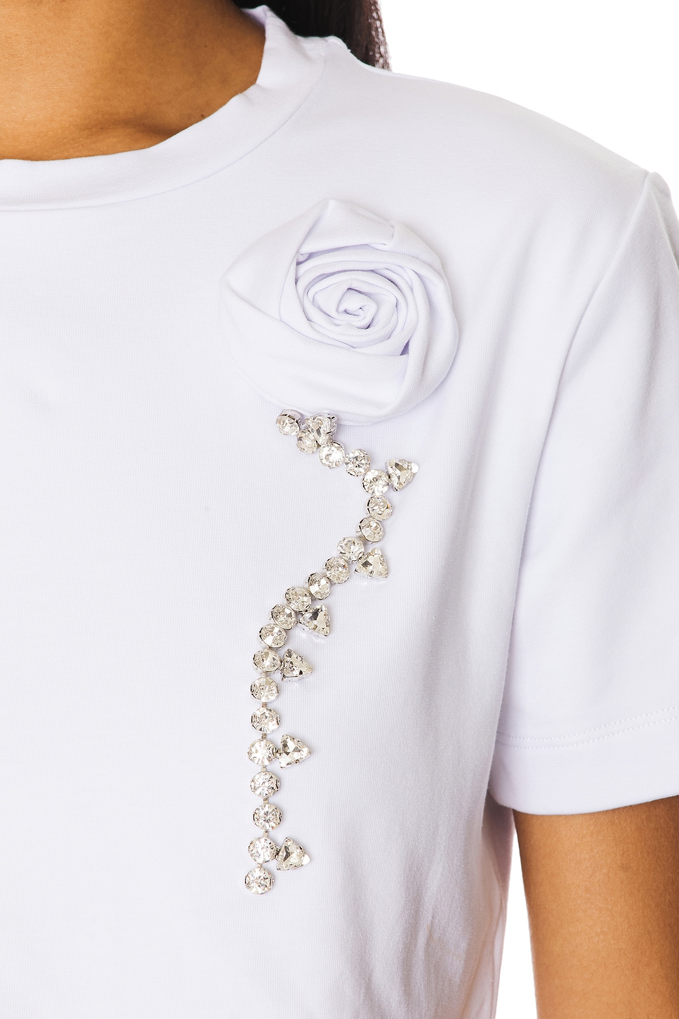 Crystal Rosette Cropped Tee