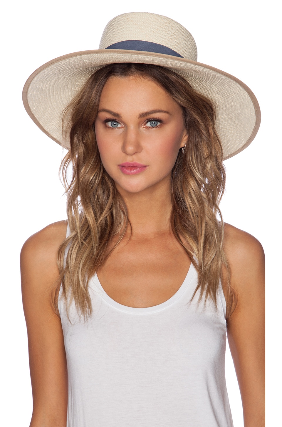 Artesano Polo Hat in Natural & Blue Grey | REVOLVE