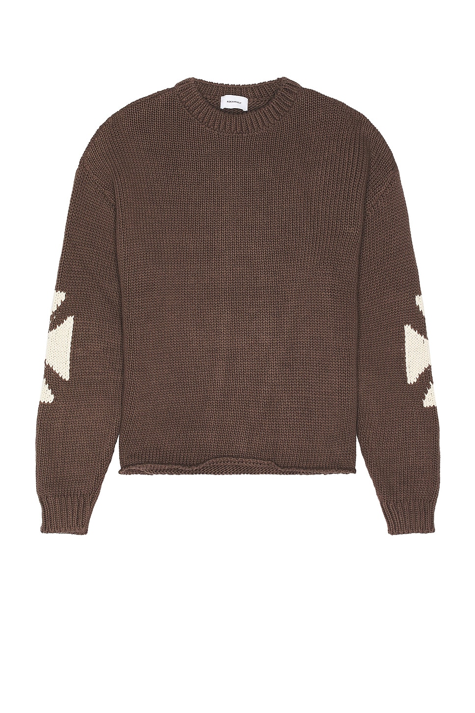 Askyurself Chunky Cross Knit Sweater in Brown & Ecru | REVOLVE