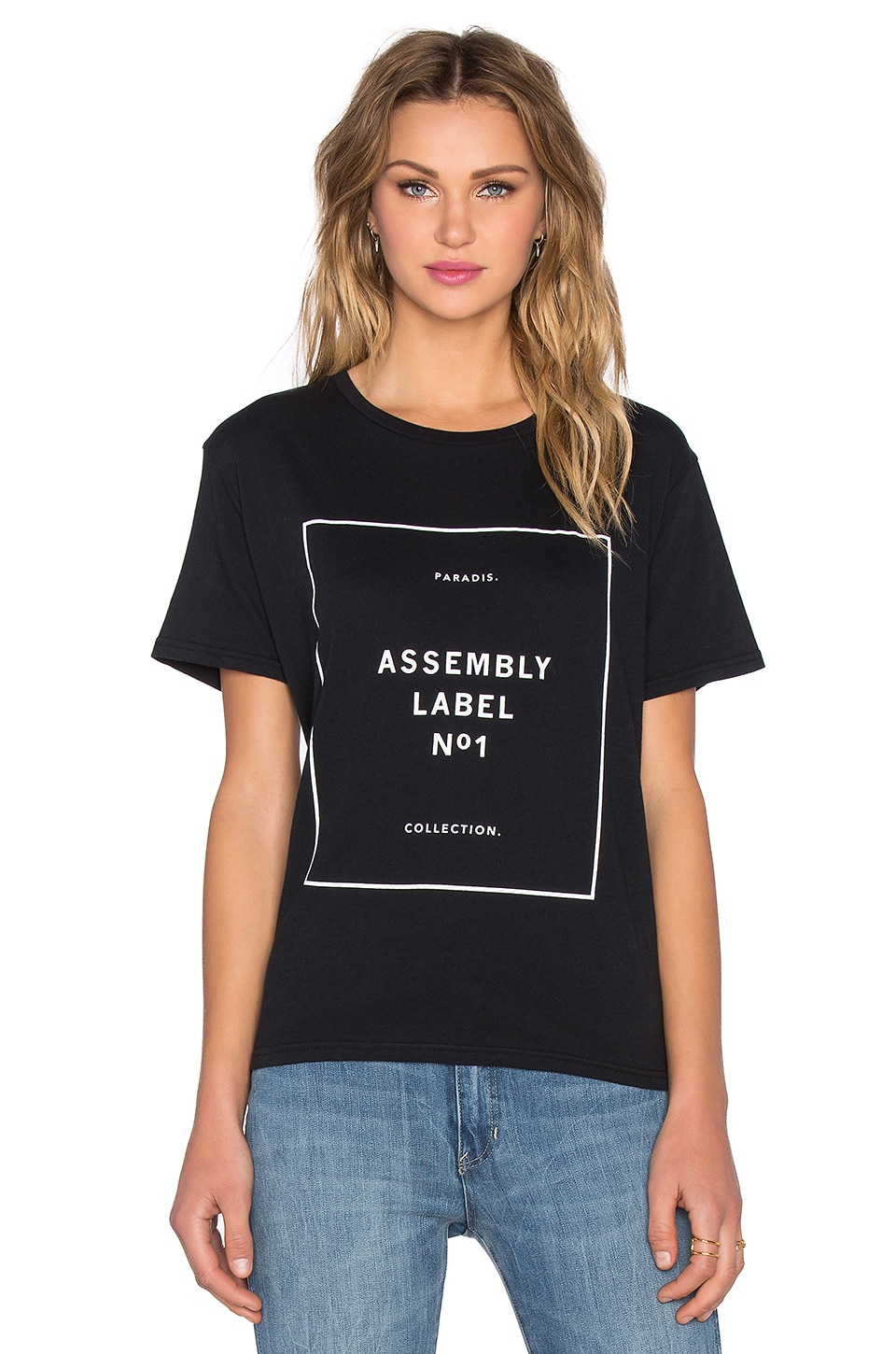assembly label black tee