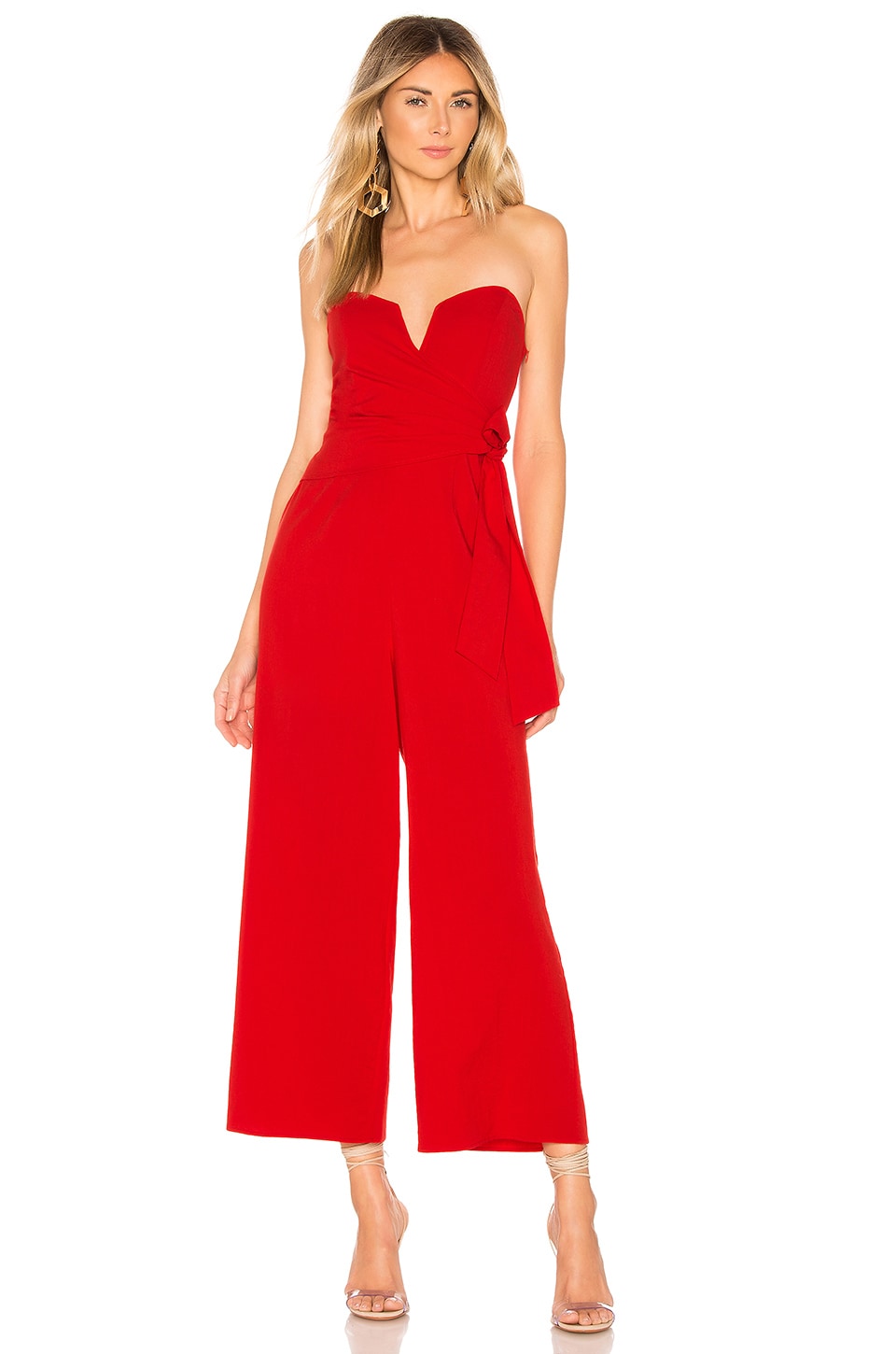 ASTR ASTR THE LABEL ZION JUMPSUIT IN RED.,ASTR-WC9