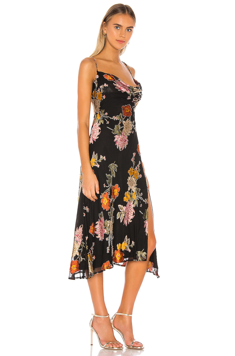 ASTR the Label Gaia Dress in Black Multi Floral | REVOLVE