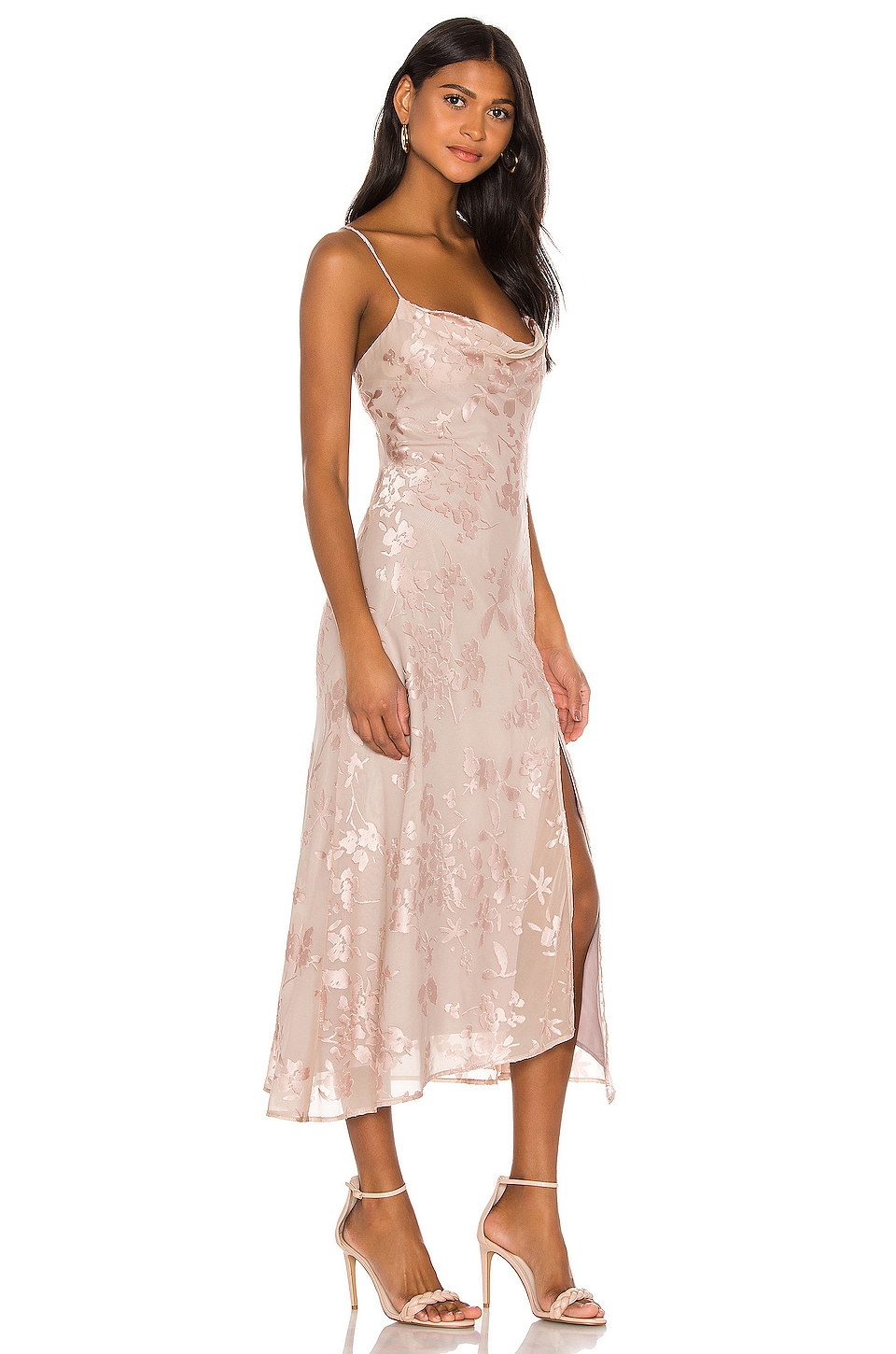ASTR the Label Gaia Dress in Blush Floral Jacquard | REVOLVE