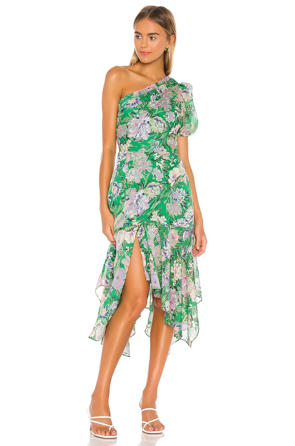 ASTR the Label Santorini Dress in Green Lilac Multi Floral | REVOLVE