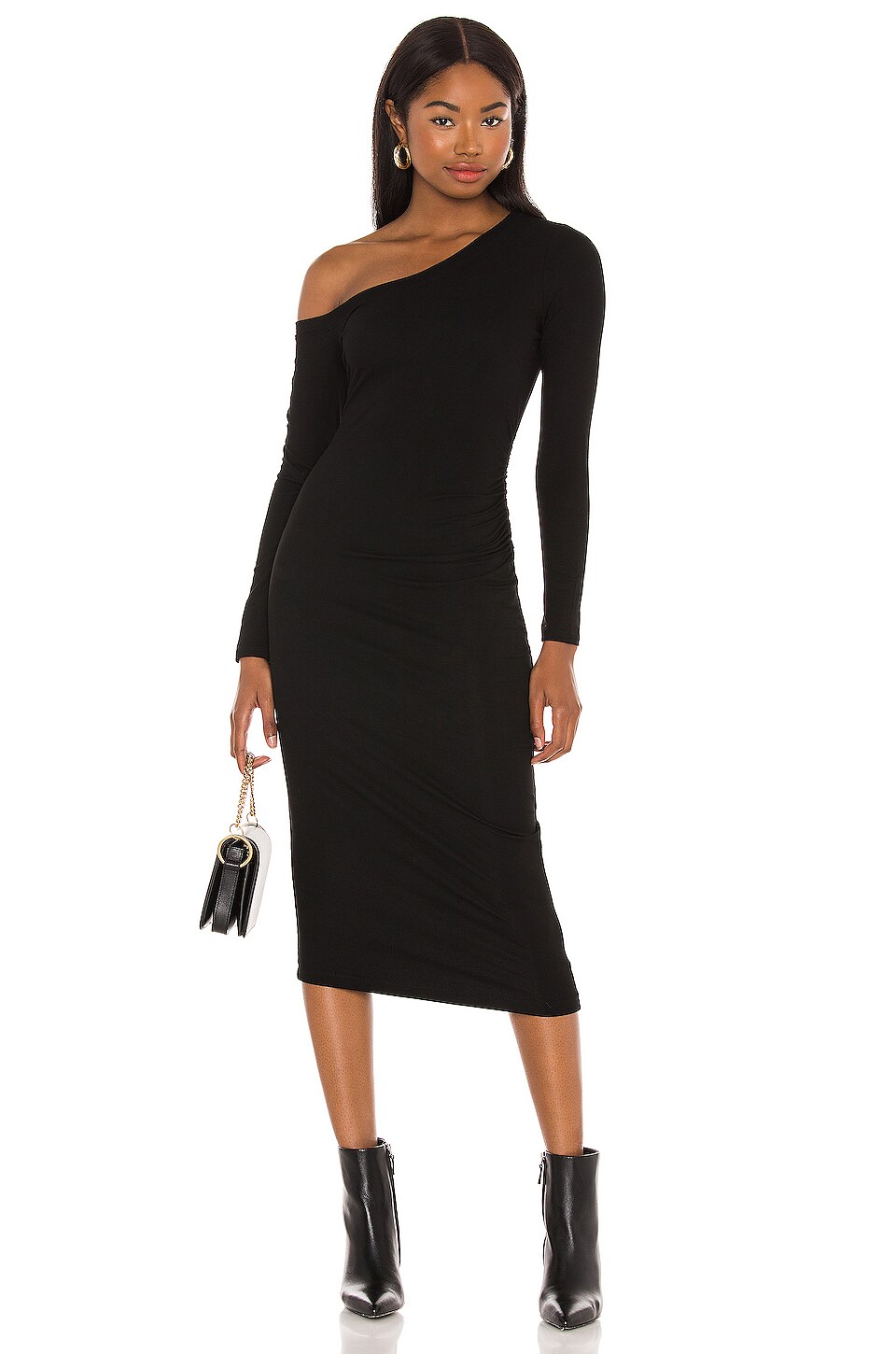 ASTR the Label Off Shoulder Midi Dress in Black | REVOLVE