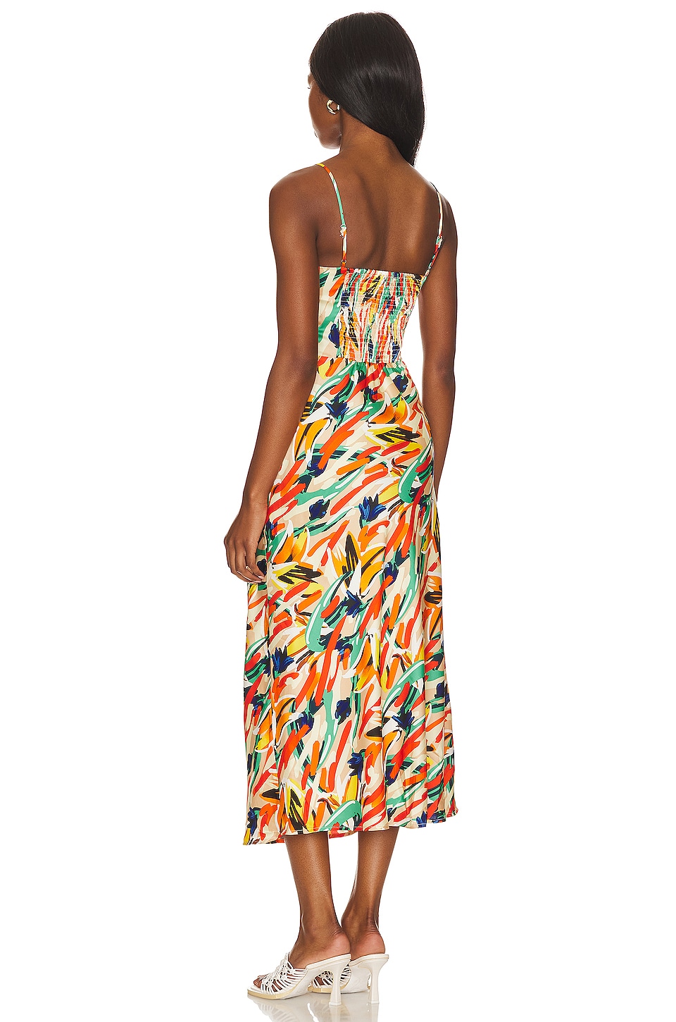 ASTR the Label Mariela Dress in Orange & Green Multi