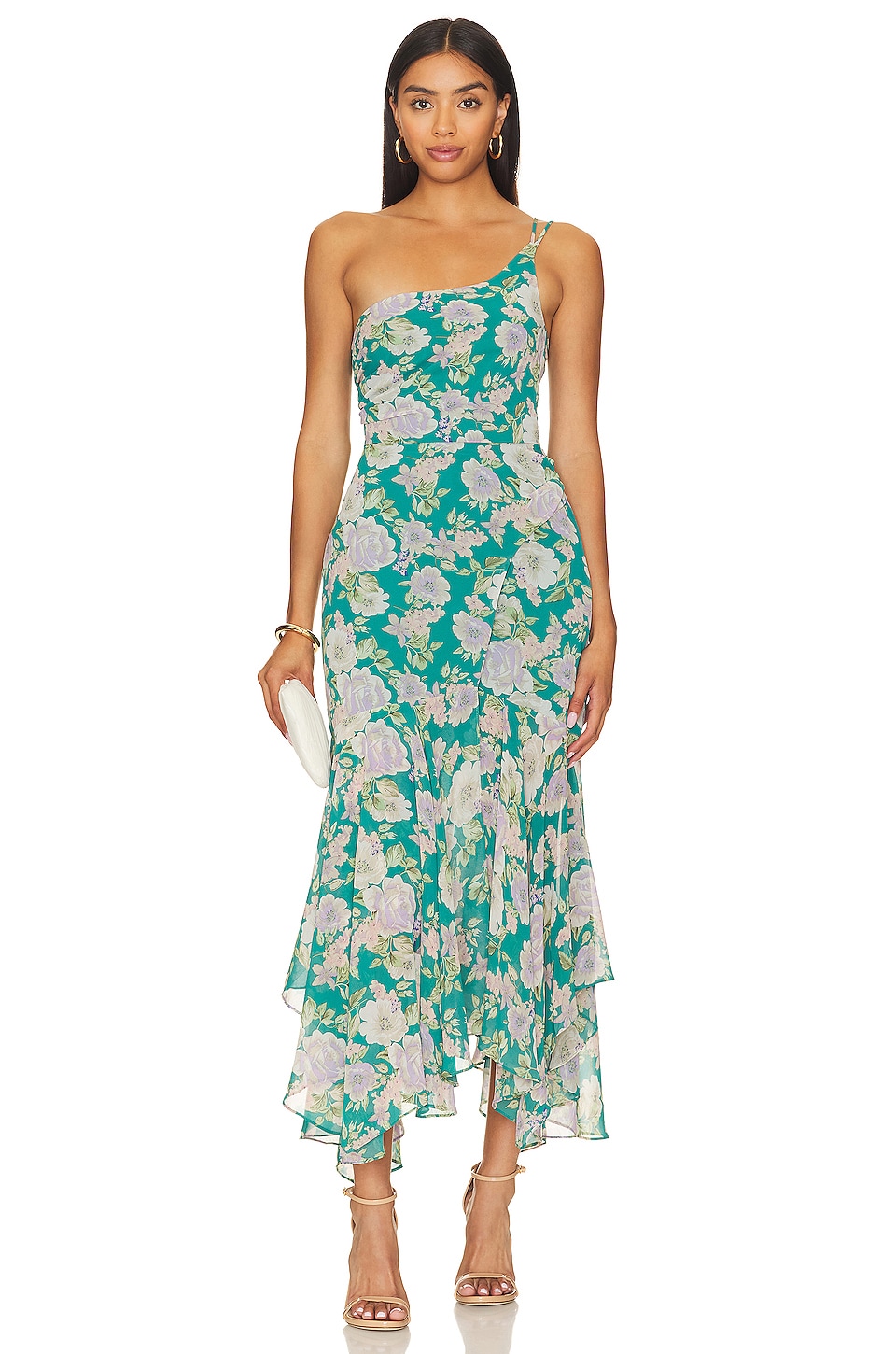 ASTR the Label Emmylou Dress in Green & Purple Floral | REVOLVE