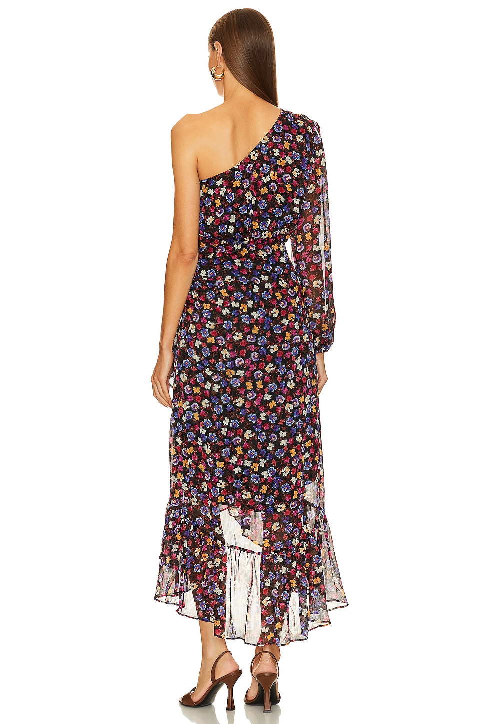 ASTR the Label Calista Dress in Blue & Red Ditsy | REVOLVE