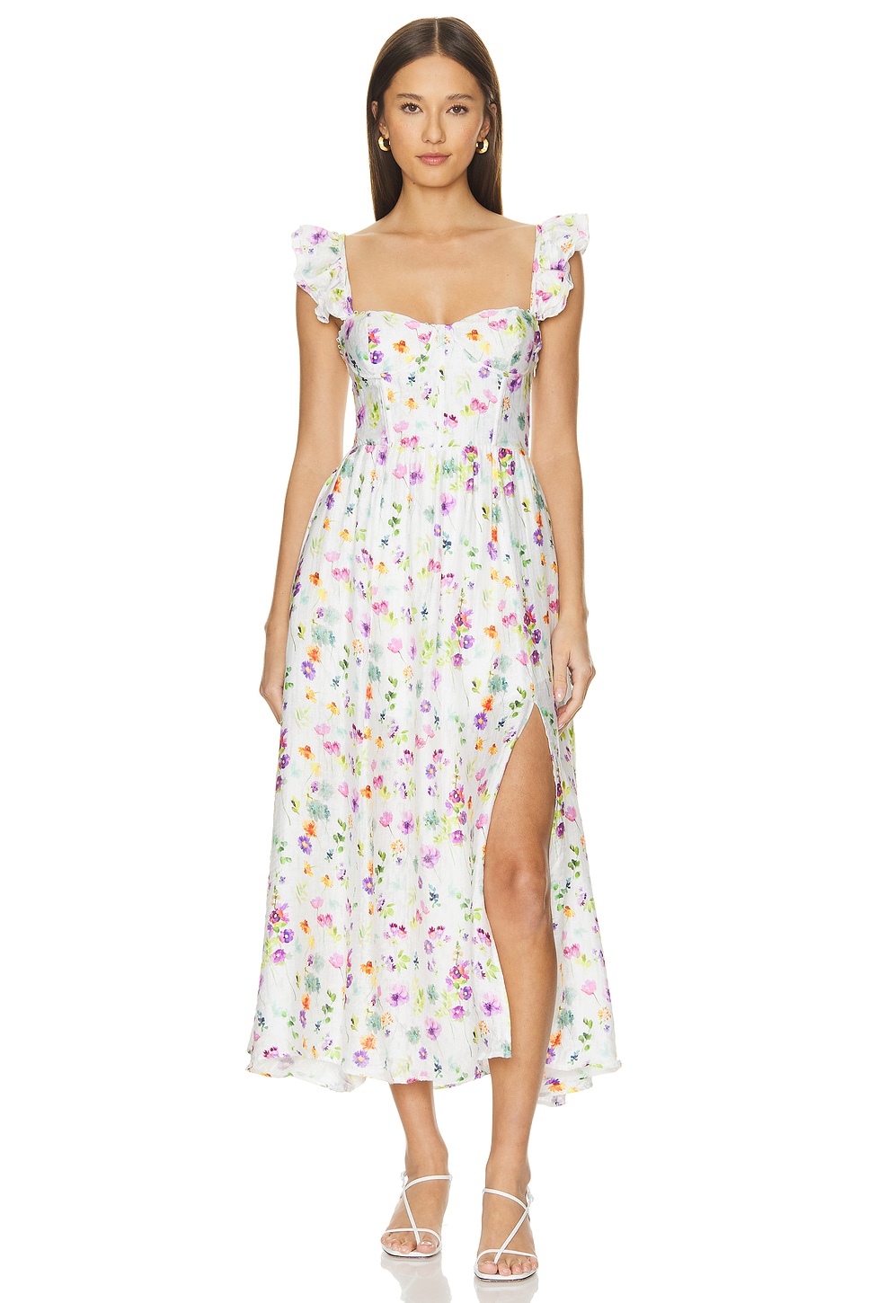 ASTR the Label Wedelia Dress in Cream Purple Floral | REVOLVE