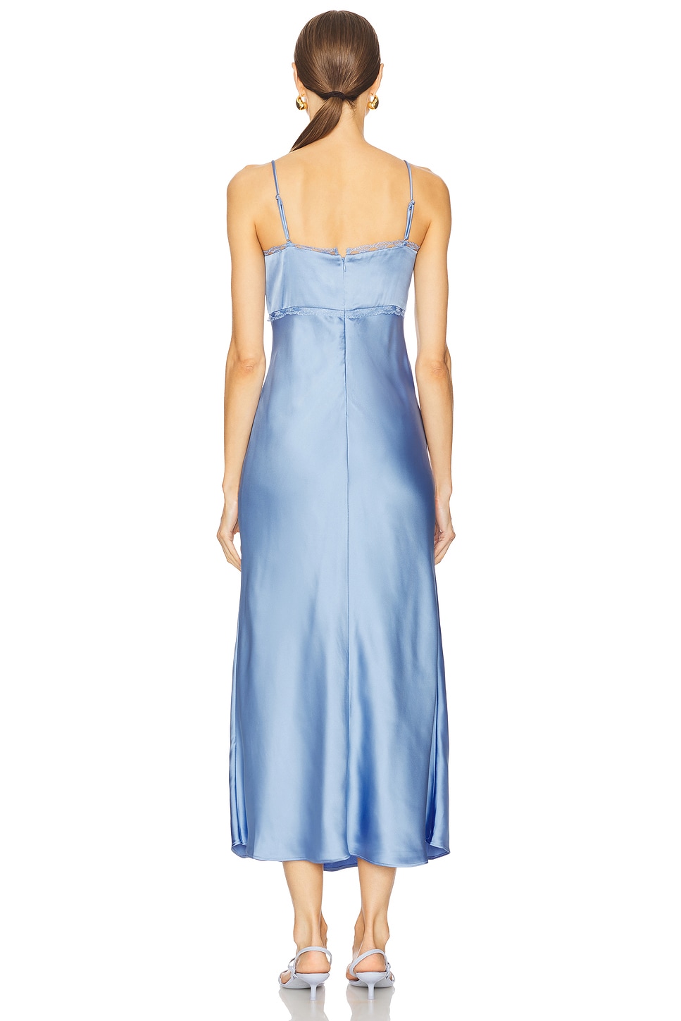 astr lace midi dress blue Shop Blue ASTR the Label Online