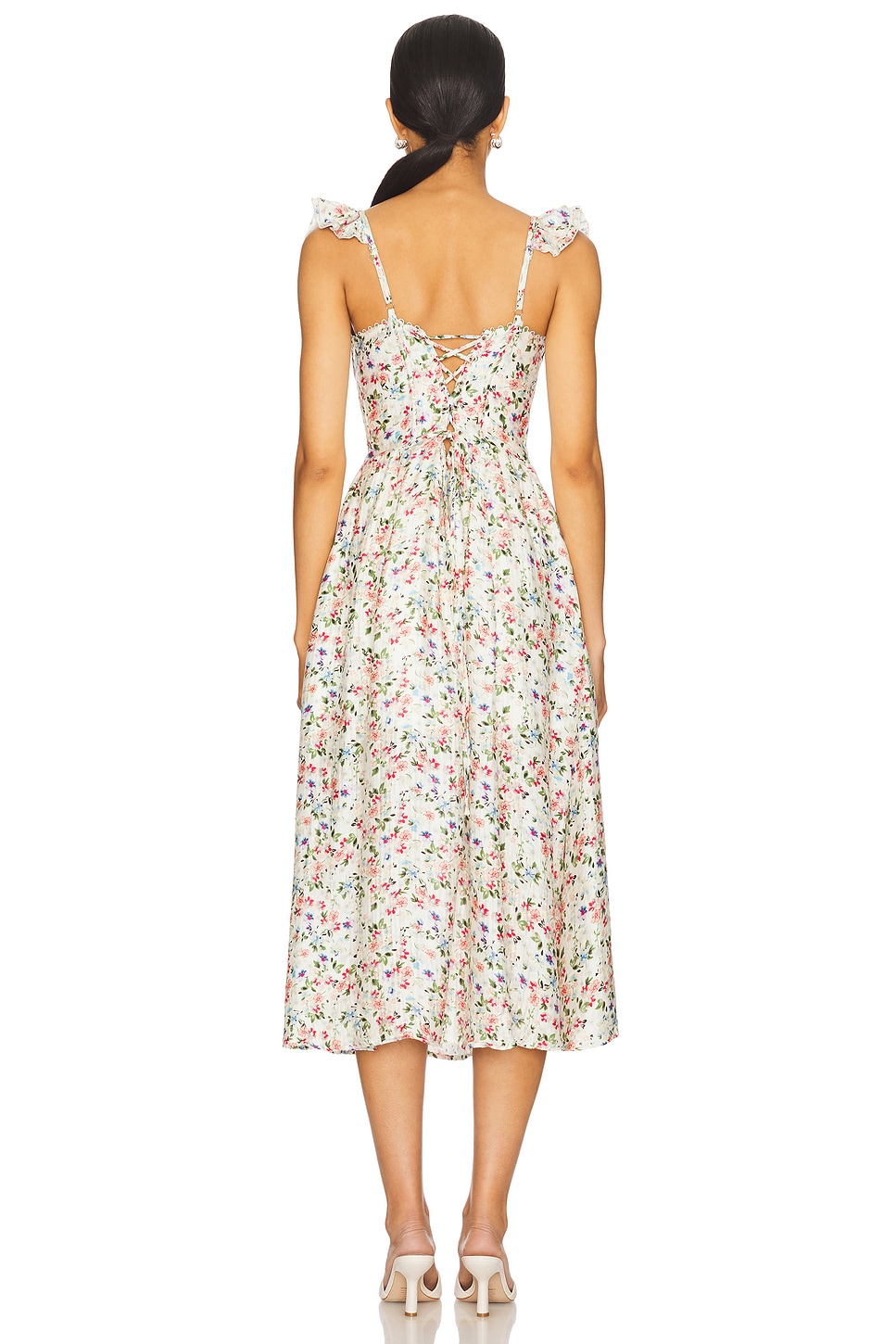 white christmas dresses Wedelia Floral Bustier Midi Dress main image 1