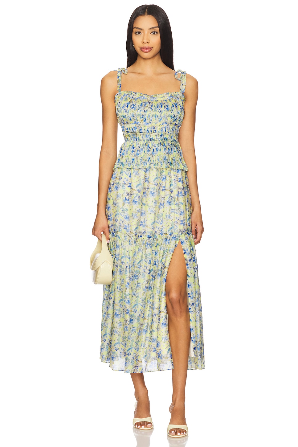 ASTR the Label Ethelind Dress in Blue Yellow Floral | REVOLVE