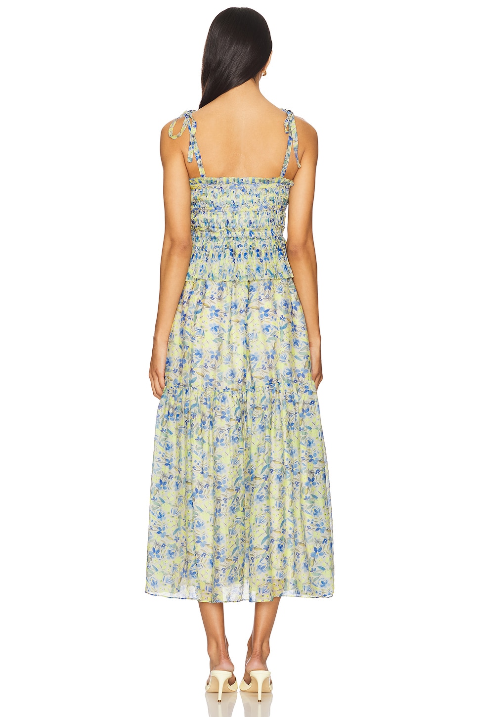 ASTR the Label Ethelind Dress in Blue Yellow Floral | REVOLVE