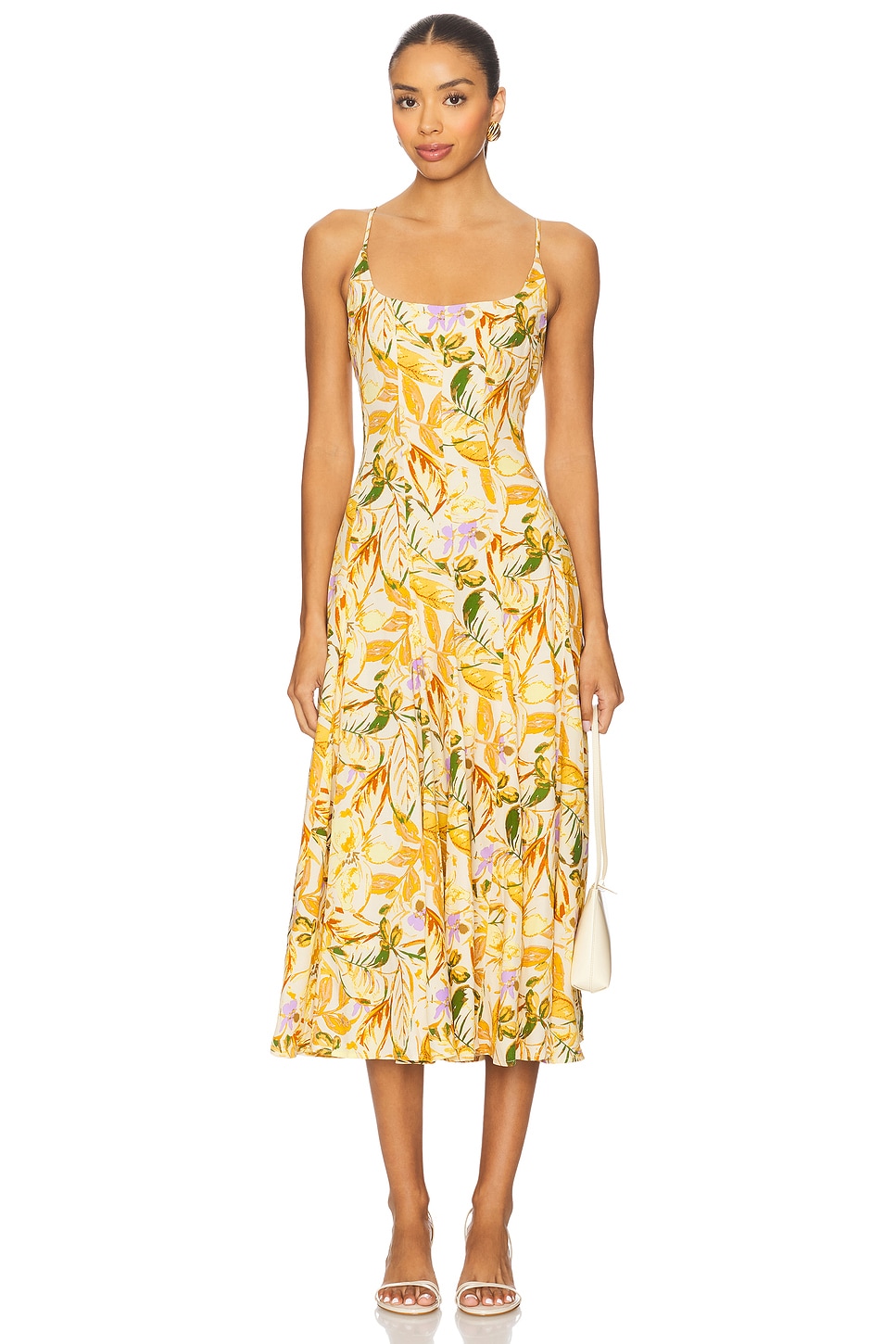 ASTR the Label Jaleyah Dress in Mustard Green Tropic | REVOLVE