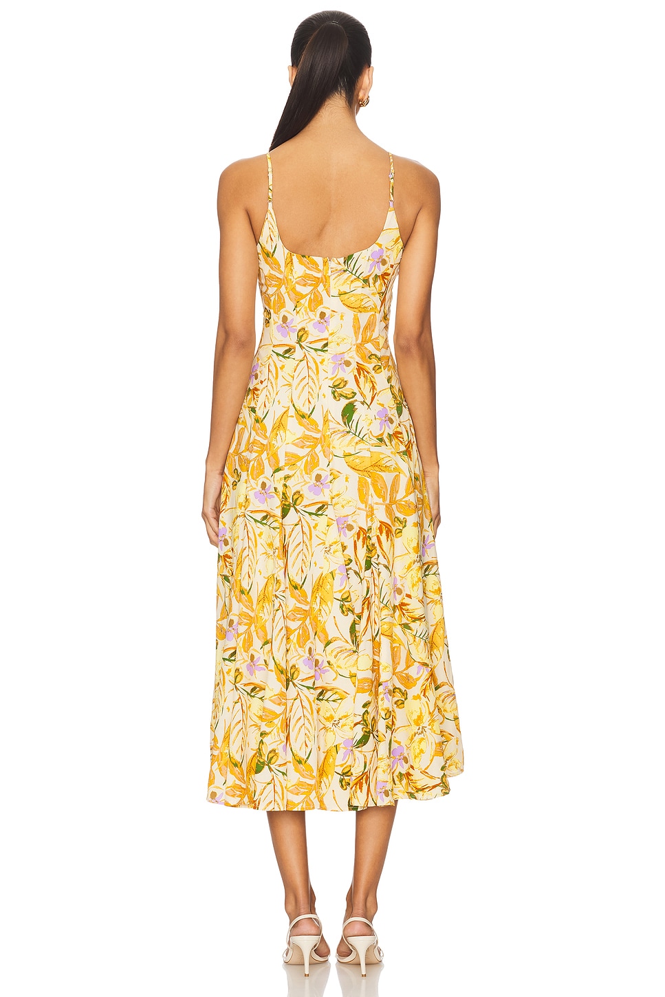 ASTR the Label Jaleyah Dress in Mustard Green Tropic | REVOLVE