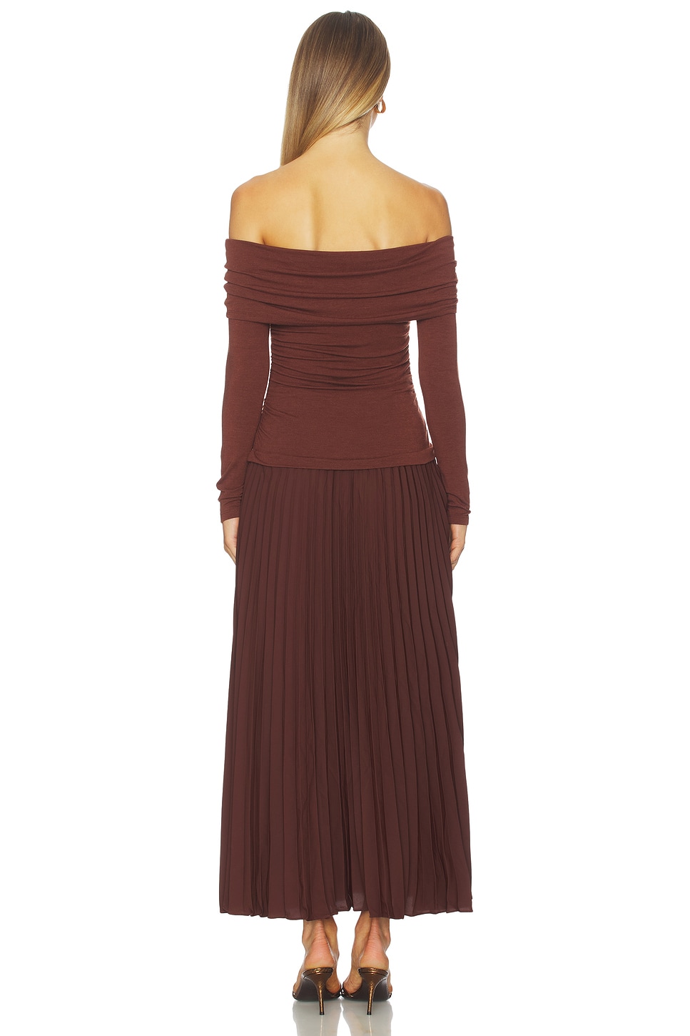 brown mixed media dress Tanaia Mixed Media Dress