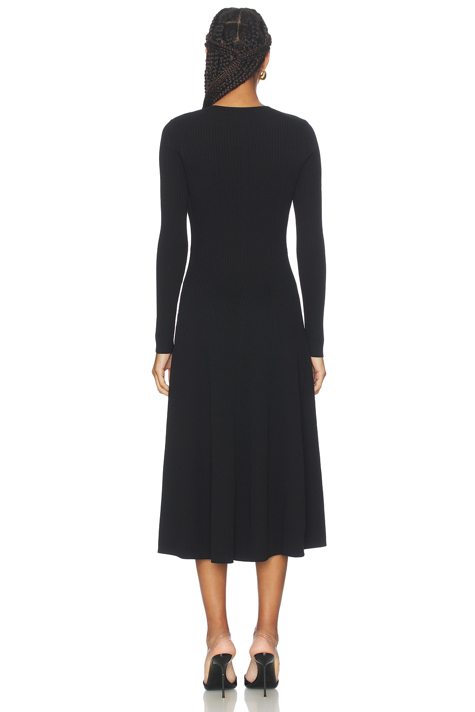 black midi sweater dress Elba Midi Ribbed Sweater Dress main image 0