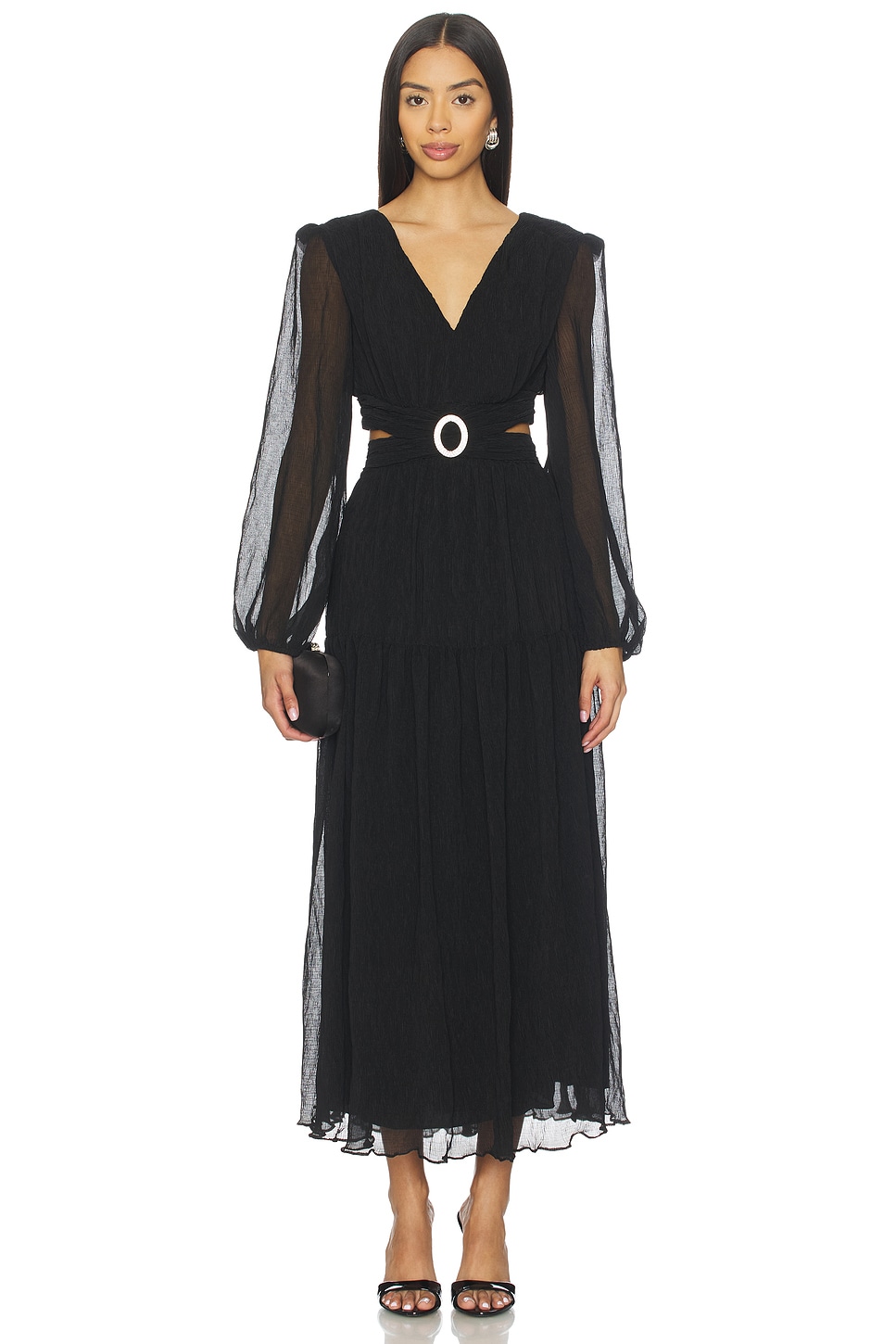 astr black lace dress ASTR the Label Lace A-Line Midi Dress (Black) Women's Dress