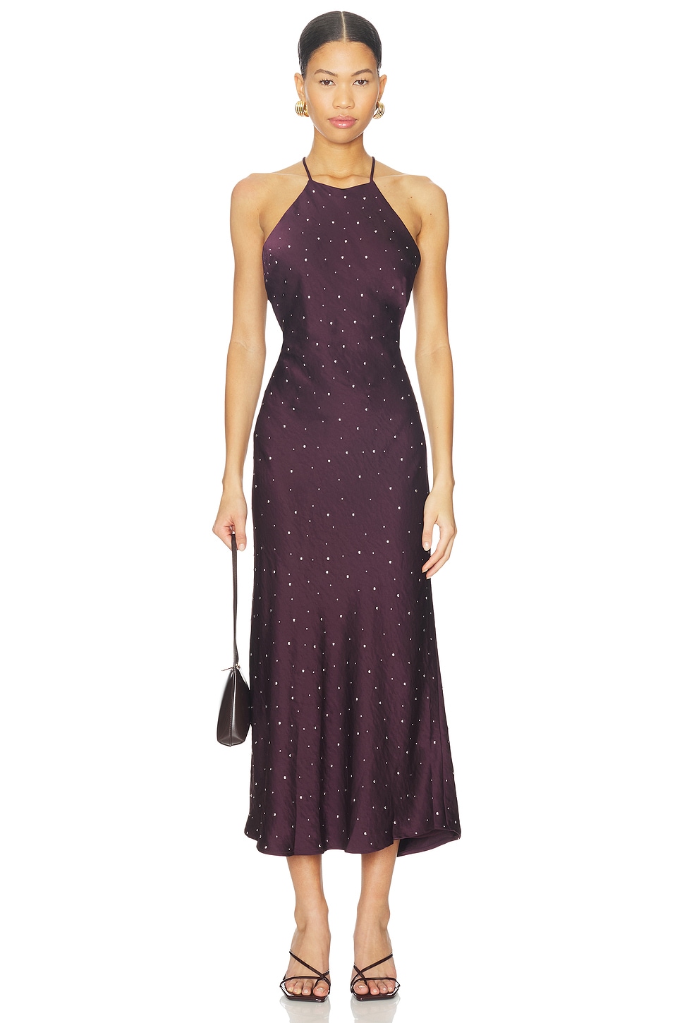 open lace back dress Astr The Label Calantha Dress in Wine