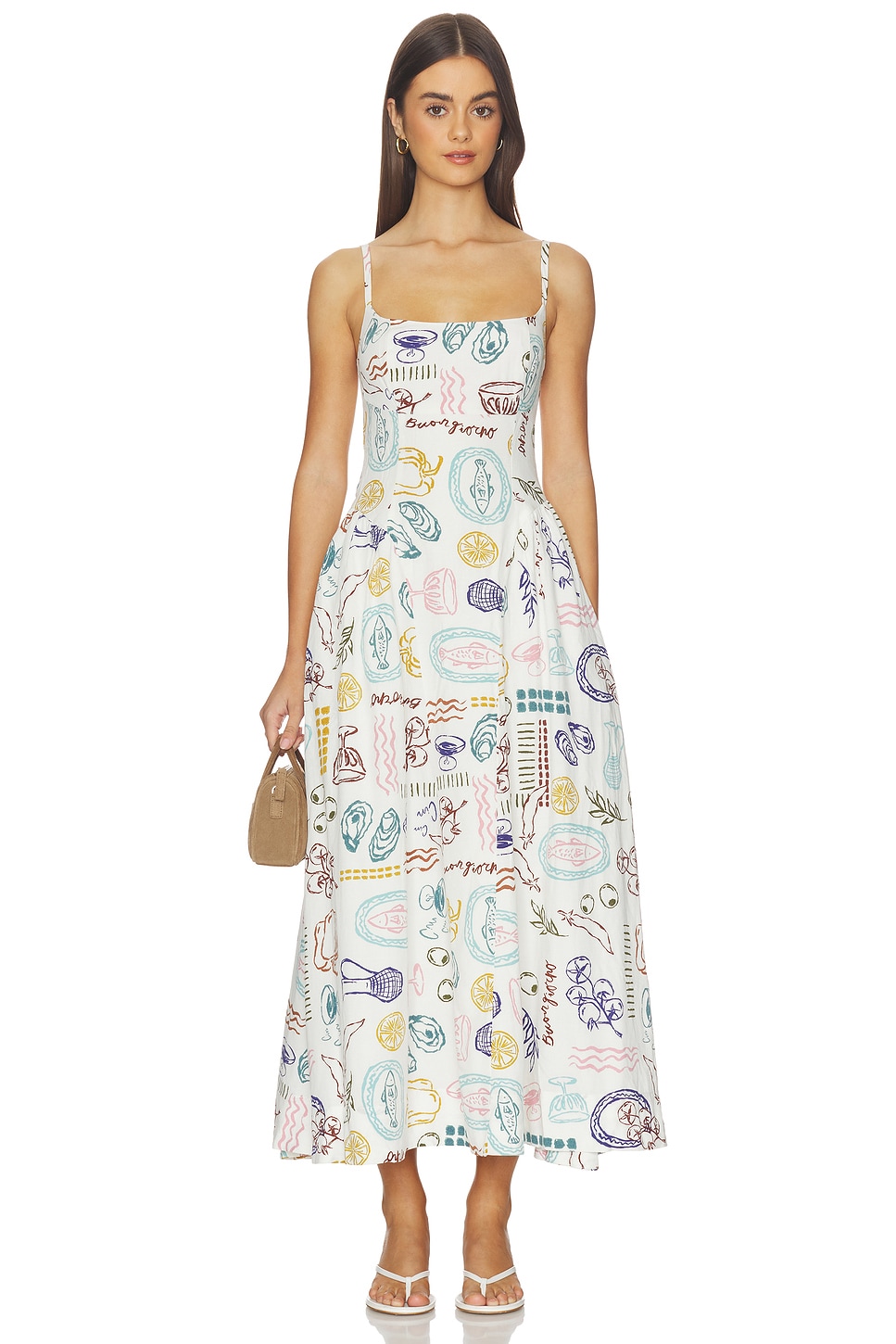 ASTR the Label Ansley Dress in Off White Picnic | REVOLVE