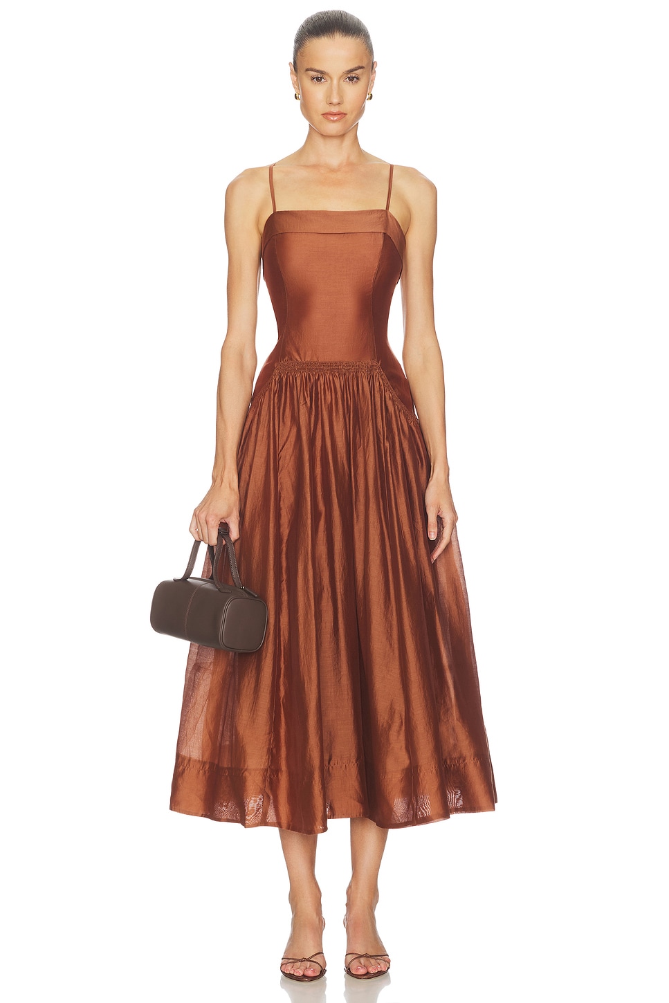 pale brown dress Mona Dusty light Size:16½ 36/37 Illa Illa Hidden side zipper/clasp Aritzia wilfred dress brown