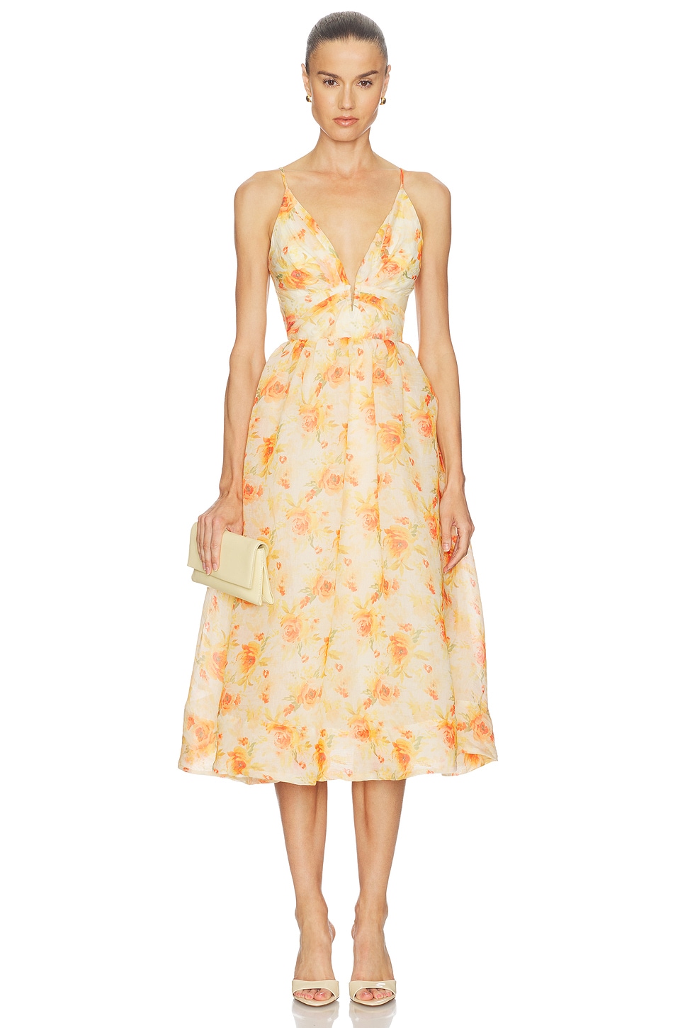 ASTR the Label Janna Dress in Orange Floral | REVOLVE