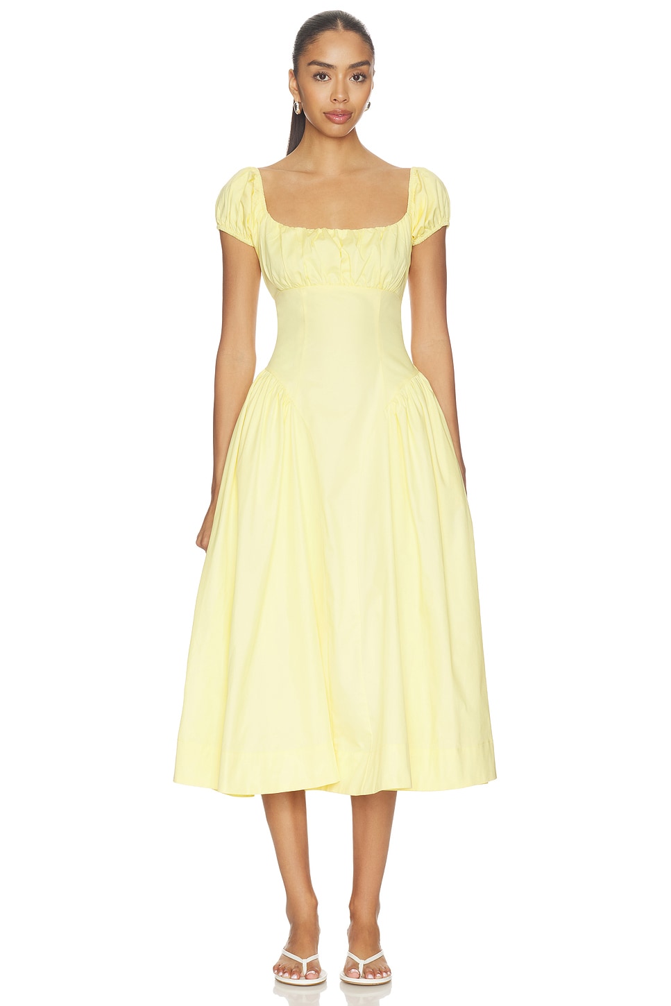 poplin fit & flare dress astr the label Vinya Poplin Drop Waist Dress