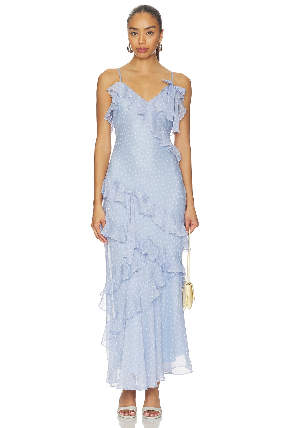 blue polka dot bridesmaid dress Short Blue Polka Dot Tea Length Short Vintage Wedding Dress with 3/4  Sleeves