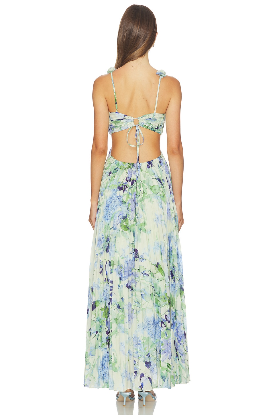 emese floral pleated maxi dress Emese Pleated Maxi Sundress (Women)