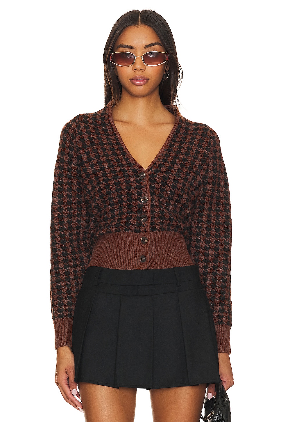 ASTR the Label Ruby Cardigan in Dark Brown & Black | REVOLVE