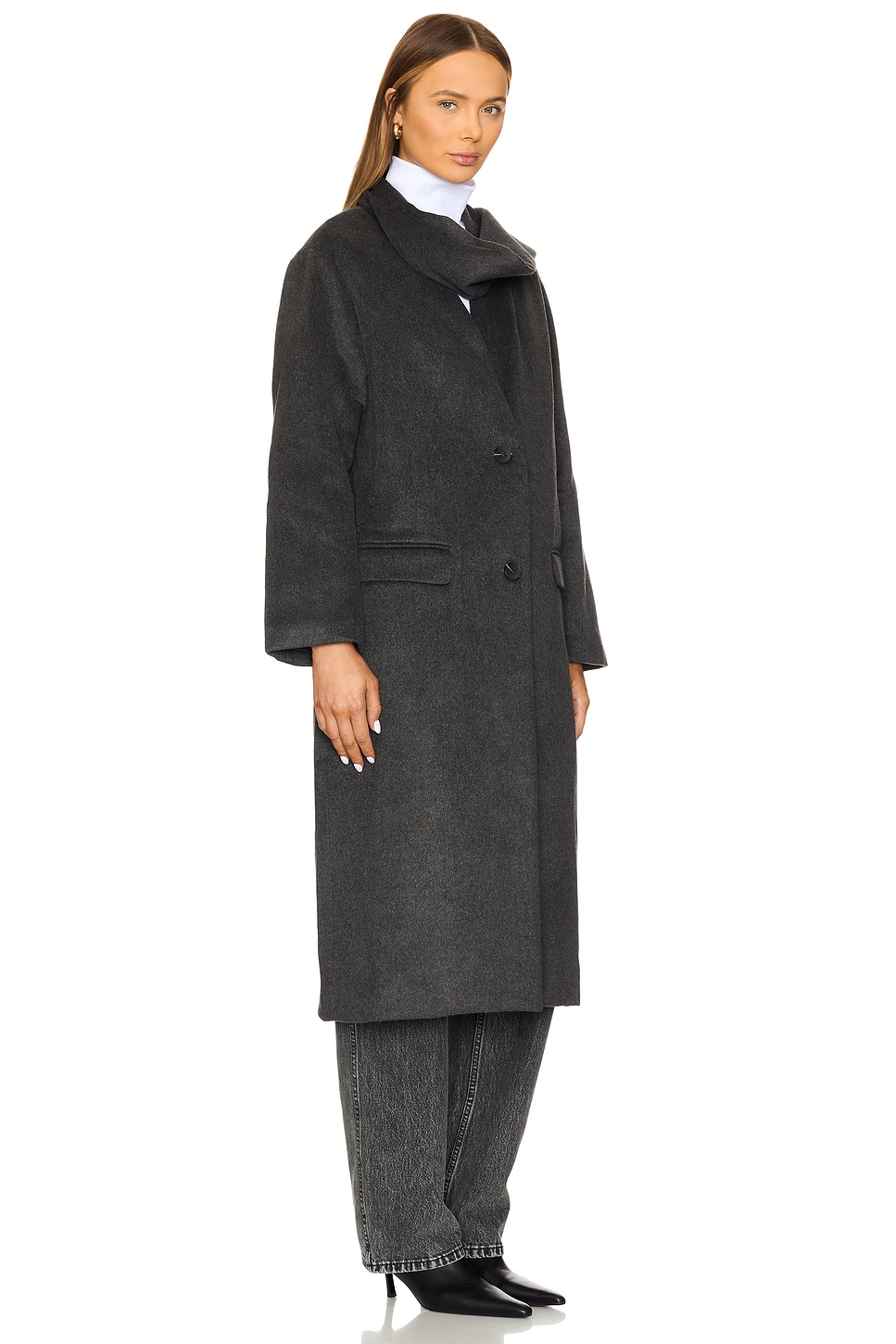 Londyn Rabb ASTR the Label Londyn Coat in Charcoal | REVOLVE