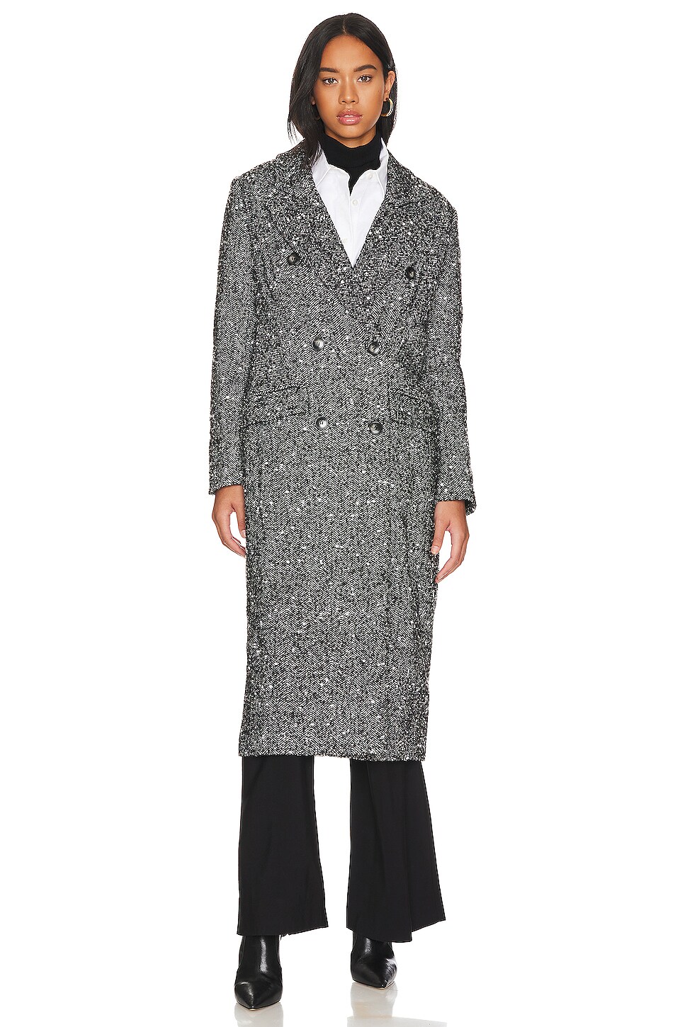 ASTR the Label Morana Coat in Black Bucle