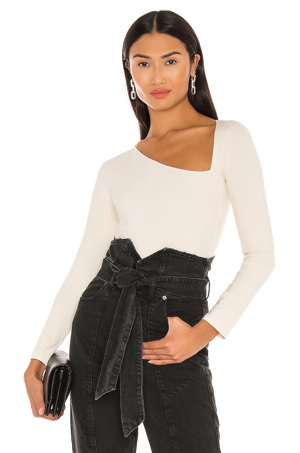 ASTR the Label Asymmetric Bodysuit in Ecru | REVOLVE