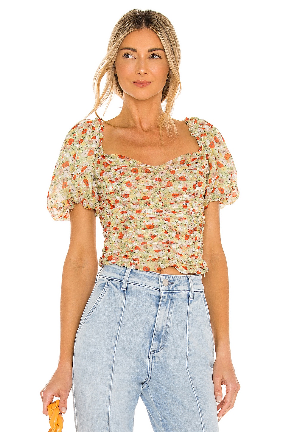 ASTR the Label Tenley Top Green Red Ditsy