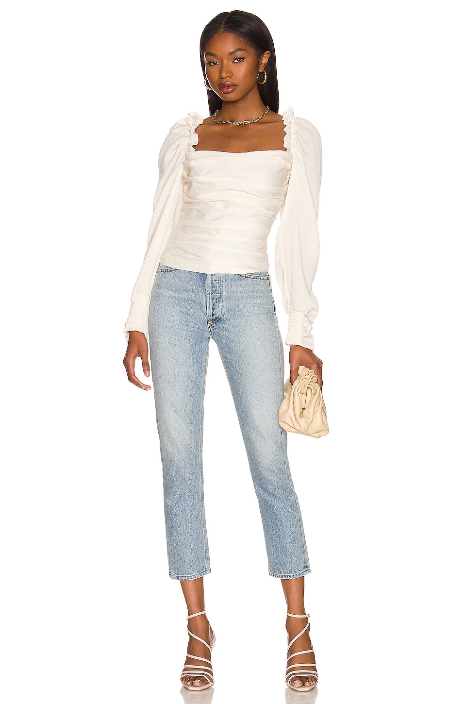 ASTR the Label Puff Sleeve Square Neck Top