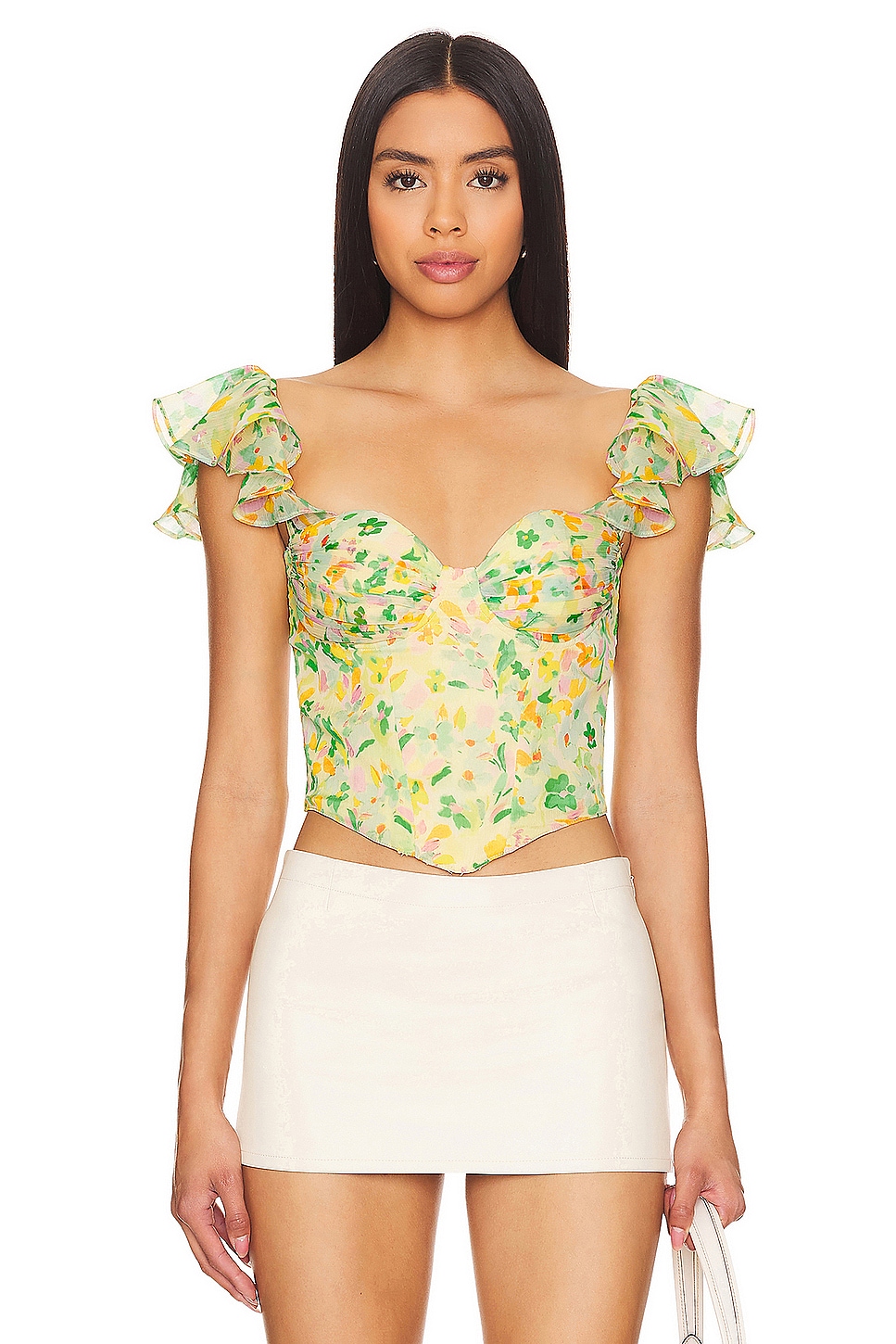 ASTR the Label Corazon Top in Yellow Green Multi | REVOLVE