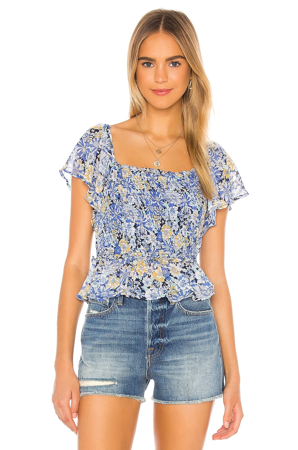ASTR Ericka Top in Blue Stripe