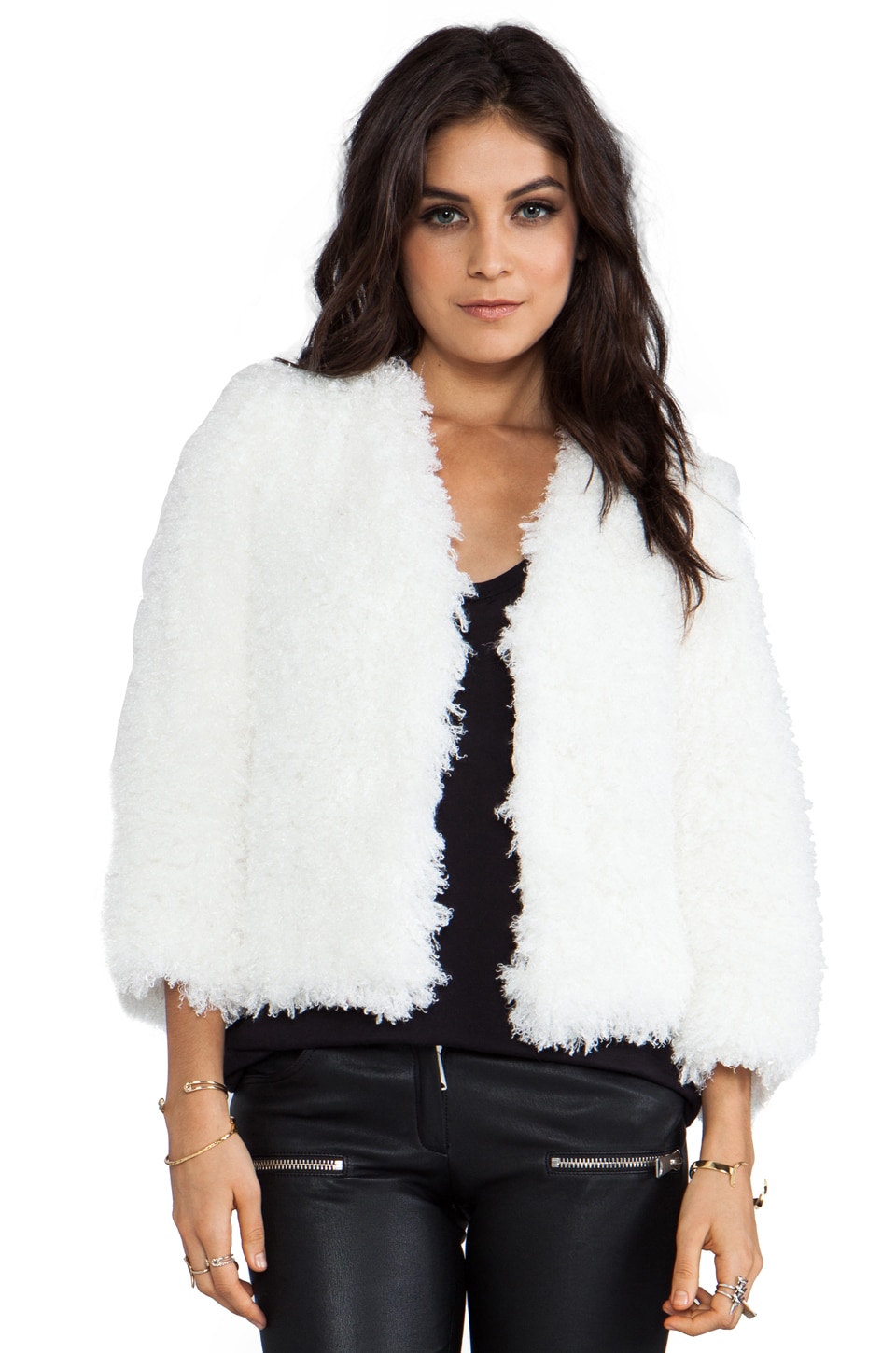 mongolian faux fur jacket