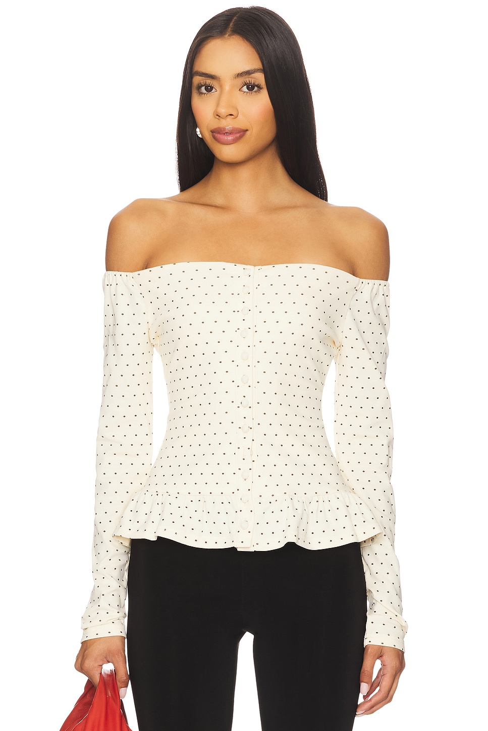 Amelie Teje Serene Long Sleeve in Yellow Polka Dot | REVOLVE