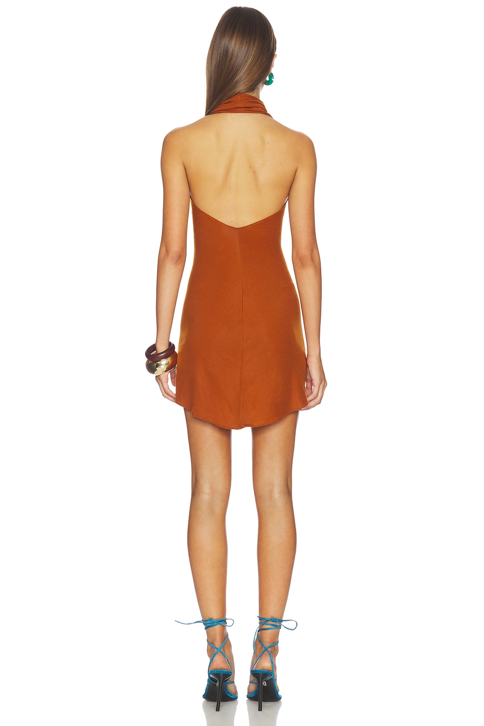 Atlein Halter Neck Front Ruched Short Dress in Terracotta | REVOLVE Atlein Halter Neck Front Ruched Short Dress in Terracotta | REVOLVE