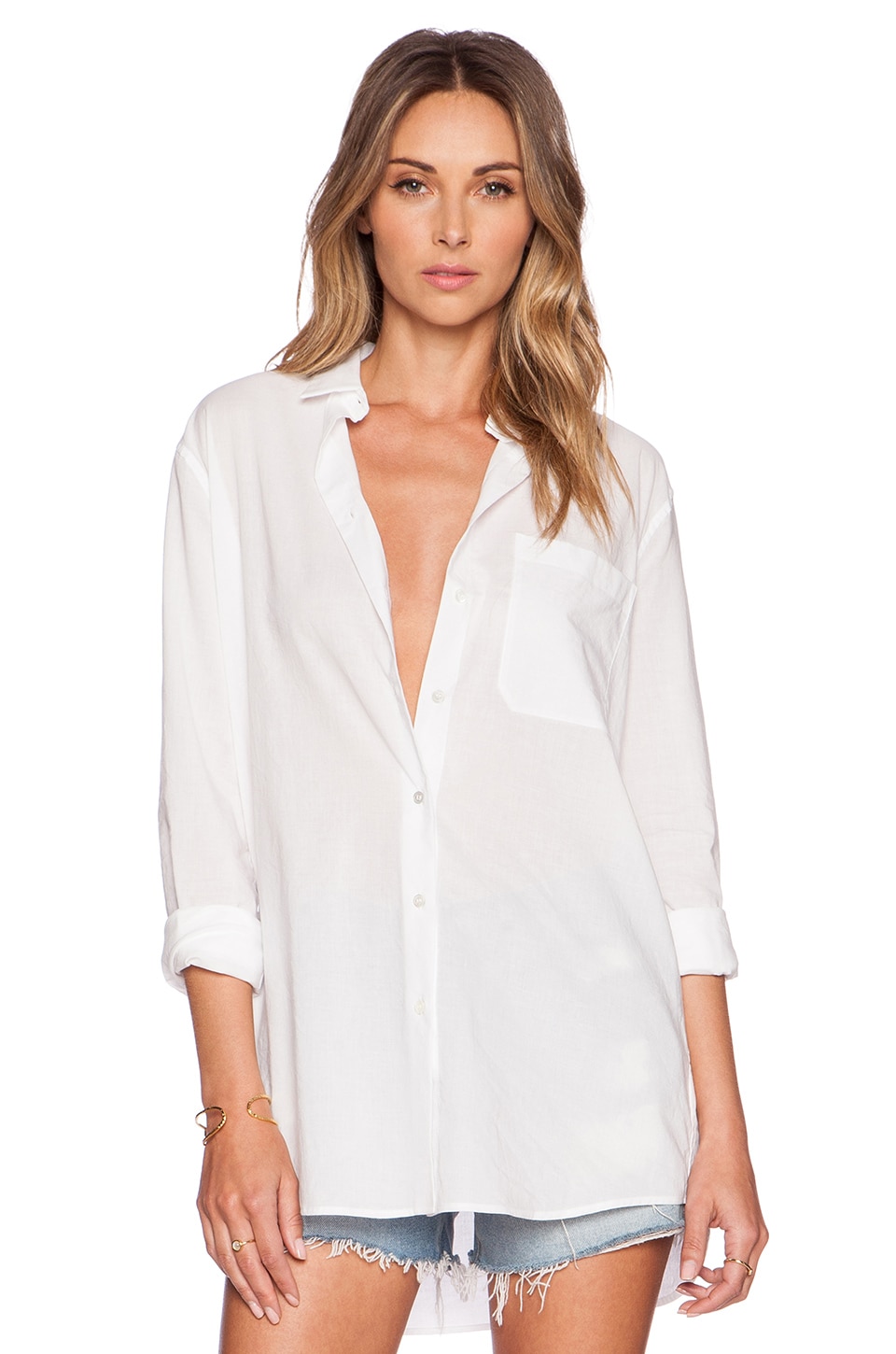 white boyfriend shirt women