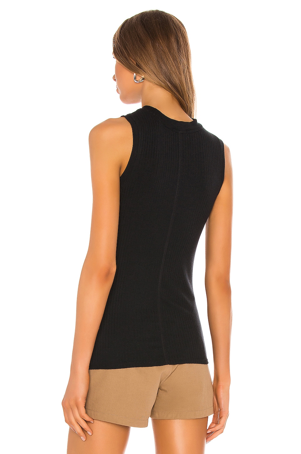 ATM Anthony Thomas Melillo Micro Modal Wide Rib Sleeveless Top in Black