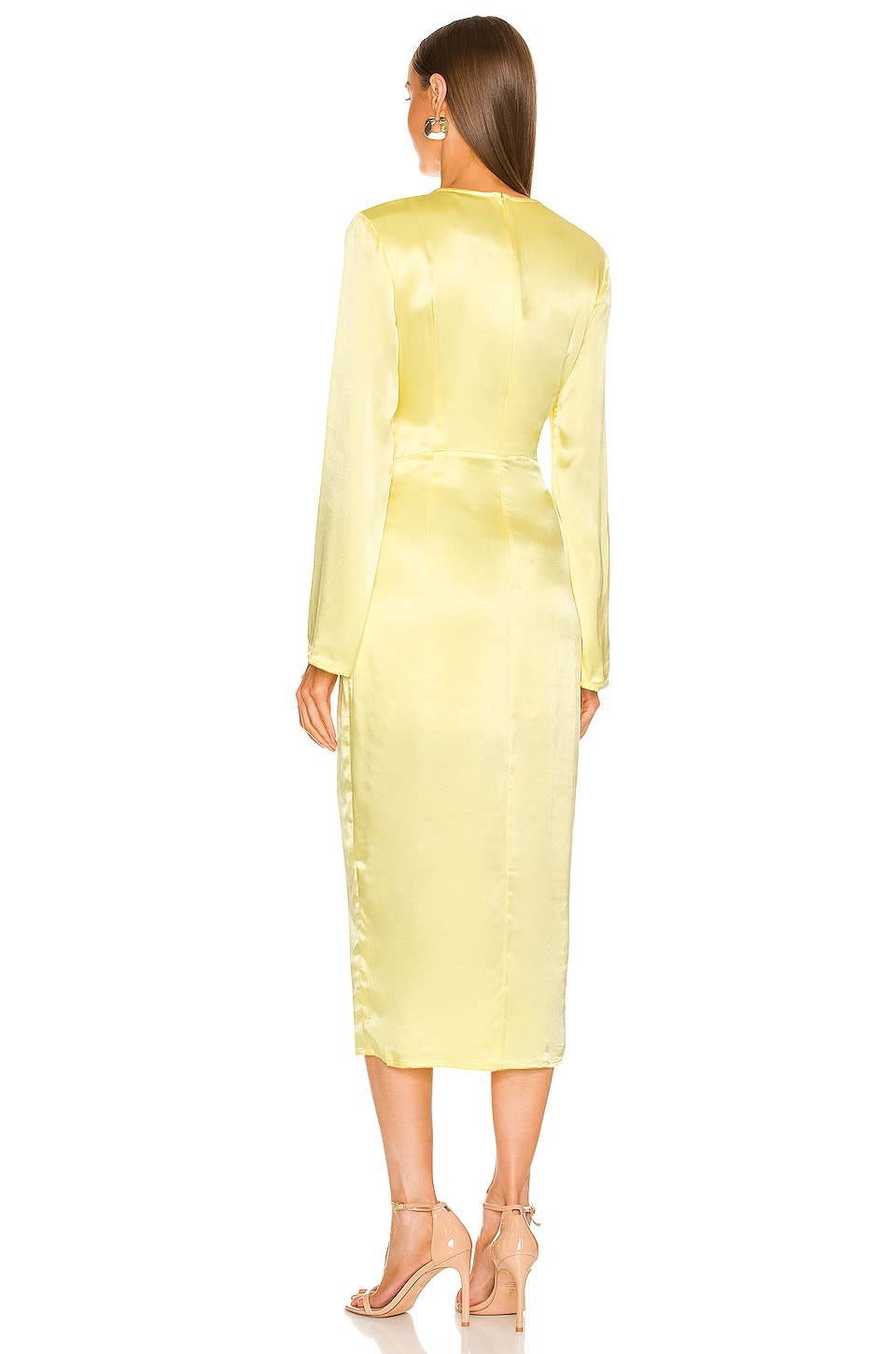 Atoir The authentic Aries Dress in Lemon Drop Large New Womens Long Sleeve Midi