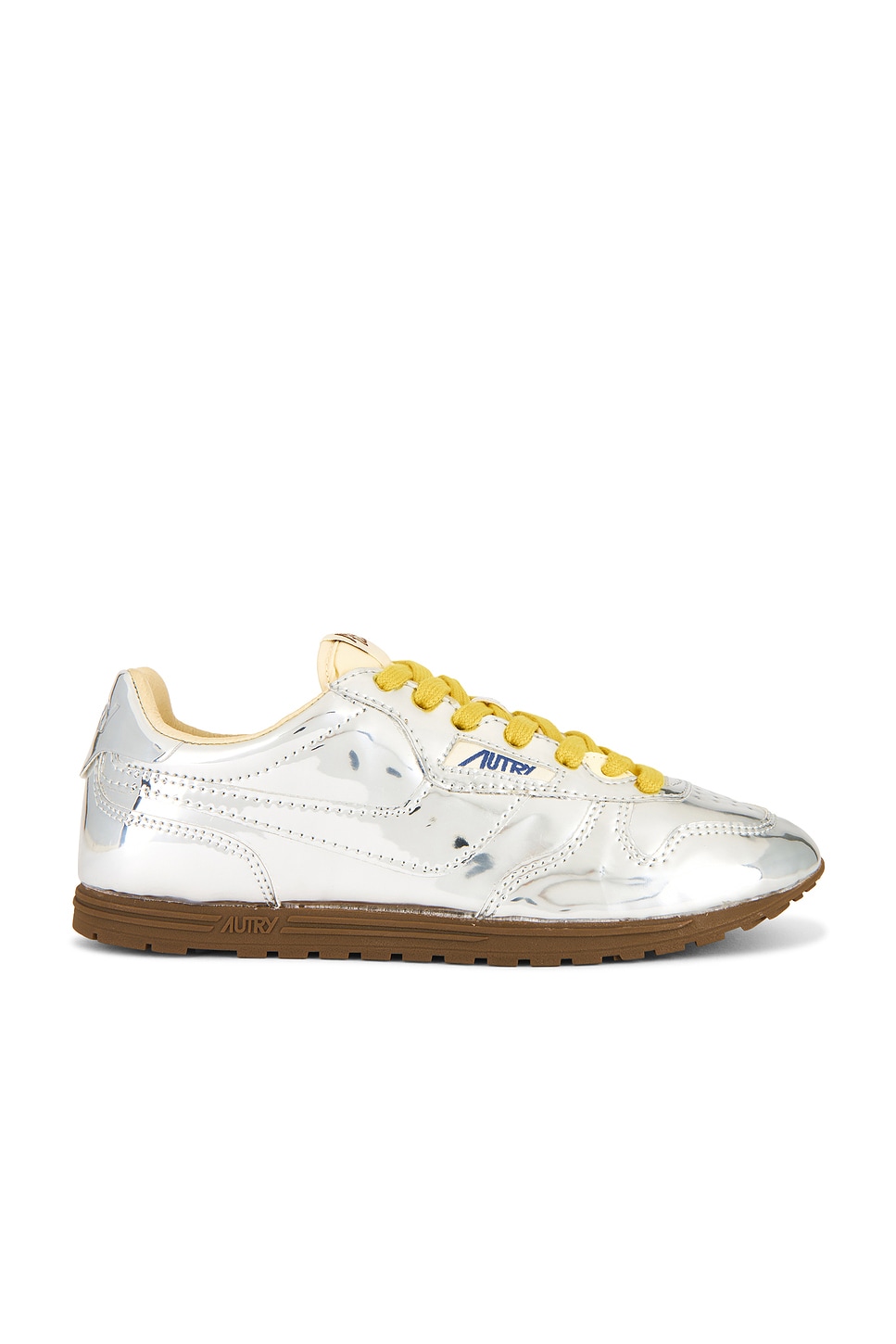 Autry Windspin Low Sneaker in Silver & Ivory | REVOLVE